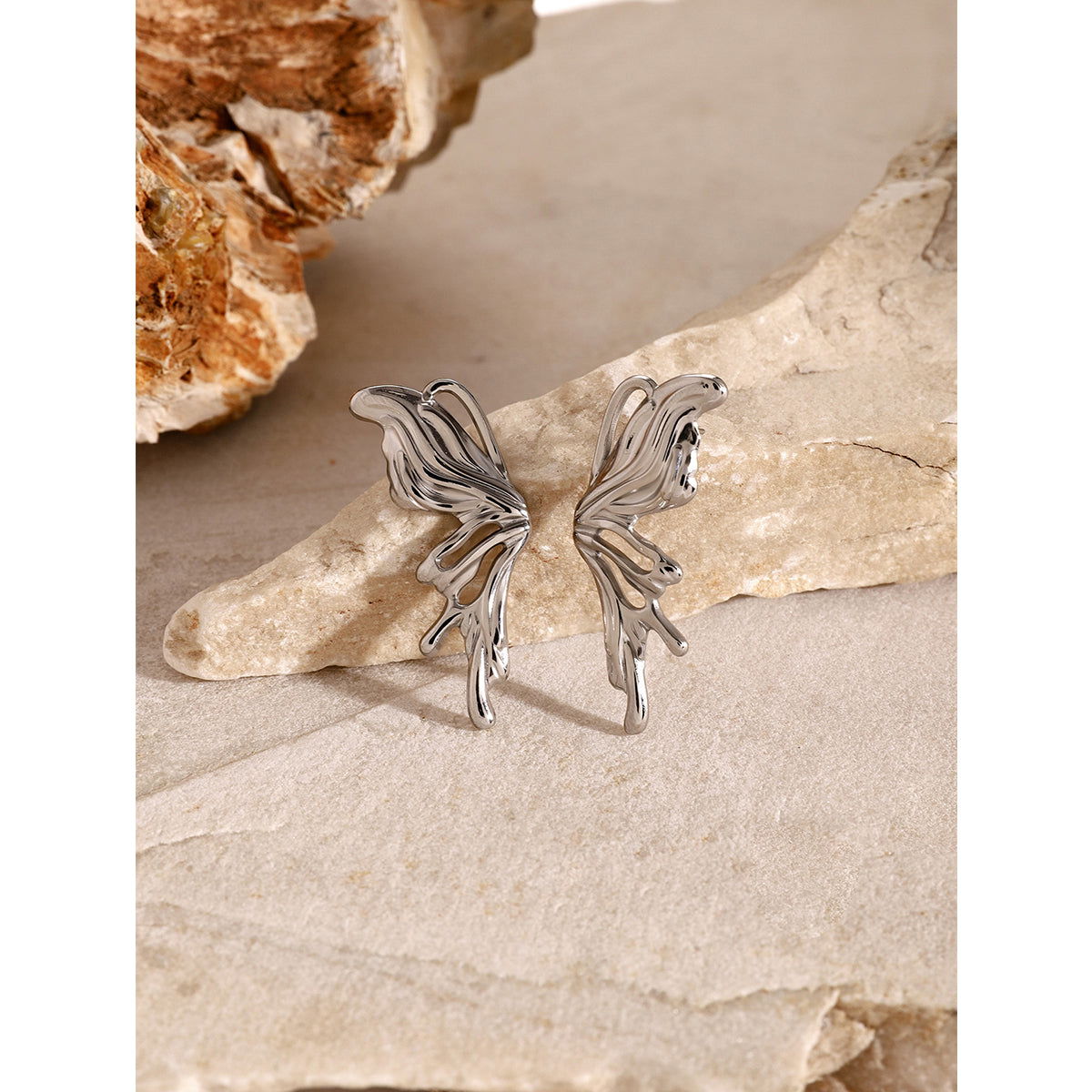 wholesale Simple Classic Style Butterfly 304 Stainless Steel Ear Studs - coojewelry