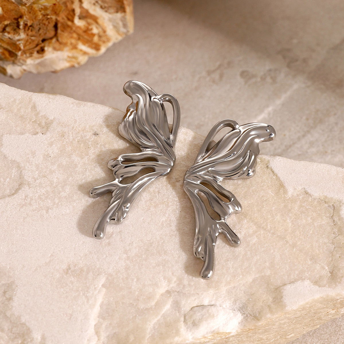 wholesale Simple Classic Style Butterfly 304 Stainless Steel Ear Studs - coojewelry