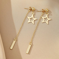 wholesale Simple Classic Style Pentagram 304 Stainless Steel Drop Earrings - coojewelry