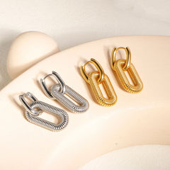 wholesale Simple Classic Style Solid Color 304 Stainless Steel Drop Earrings - coojewelry