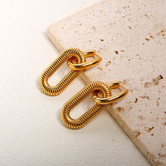 wholesale Simple Classic Style Solid Color 304 Stainless Steel Drop Earrings - coojewelry