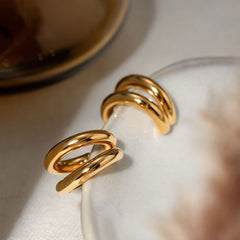 wholesale Simple Classic Style Solid Color 304 Stainless Steel Ear Studs - coojewelry